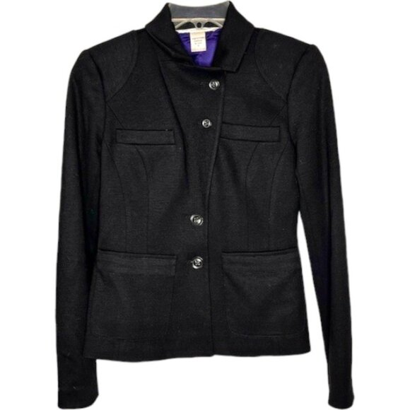 DVF Diane von Furstenberg Tailored Rev Bullit Wool Blend Blazer - 0 - Bl… - Picture 2 of 11